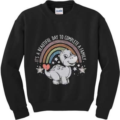 ItS Beautiful Day To Complete A Family Adoption Day Kids Sweatshirt