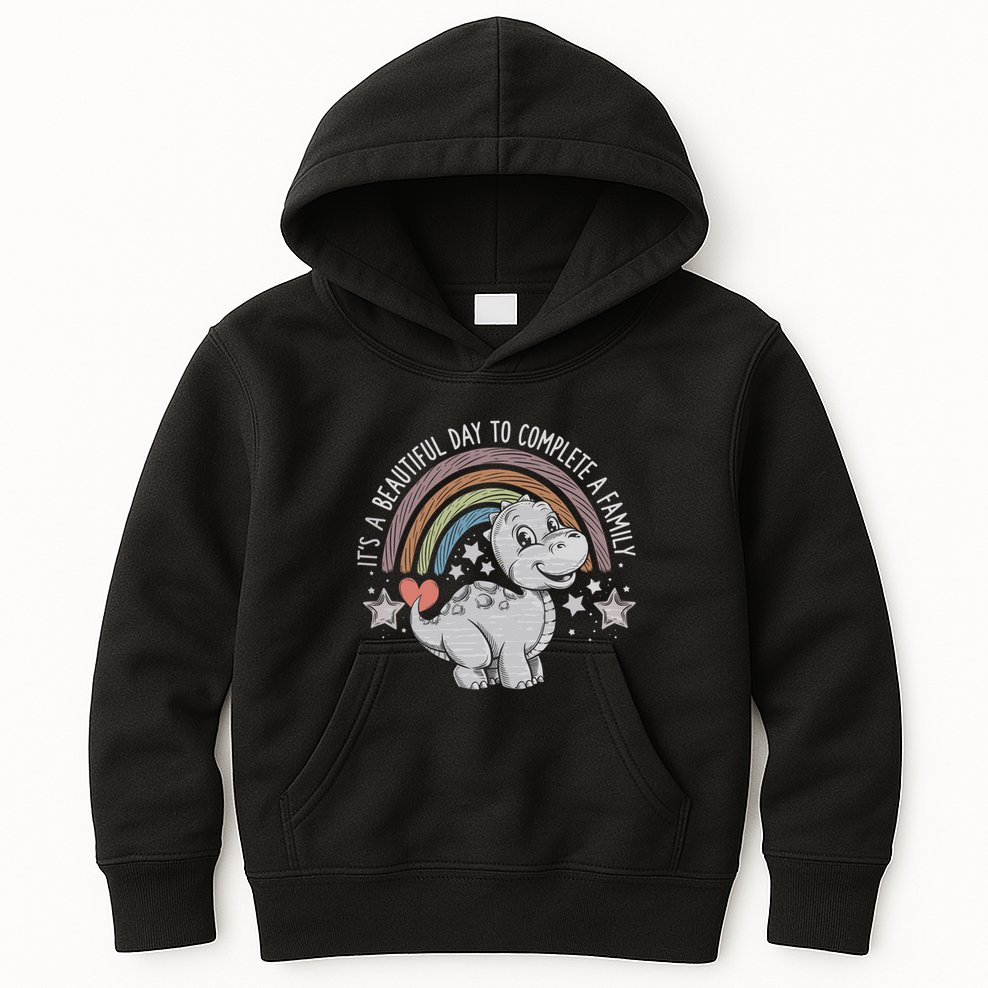 ItS Beautiful Day To Complete A Family Adoption Day Kids Hoodie