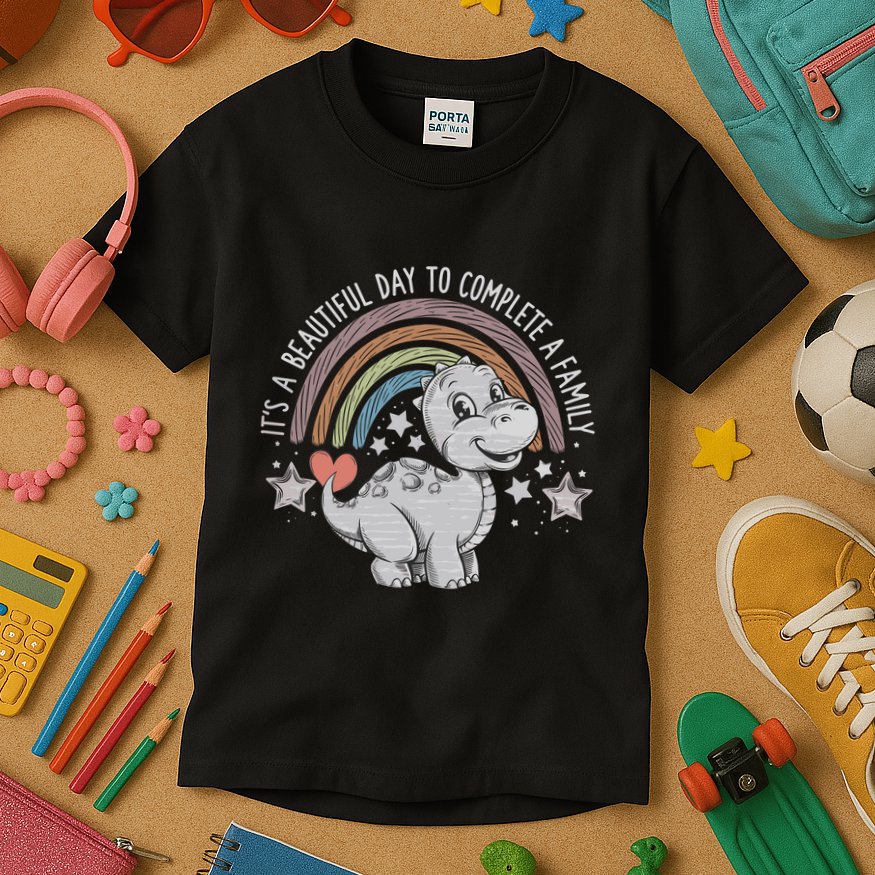 ItS Beautiful Day To Complete A Family Adoption Day Kids T-Shirt