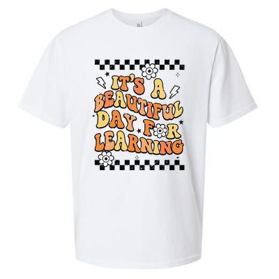 It's Beautiful Day For Learning Retro Teacher Students  Sueded Cloud Jersey T-Shirt