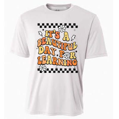 It's Beautiful Day For Learning Retro Teacher Students  Cooling Performance Crew T-Shirt