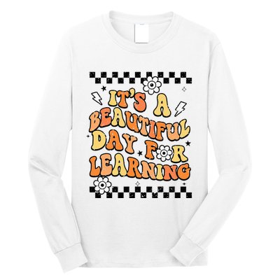 It's Beautiful Day For Learning Retro Teacher Students  Long Sleeve Shirt