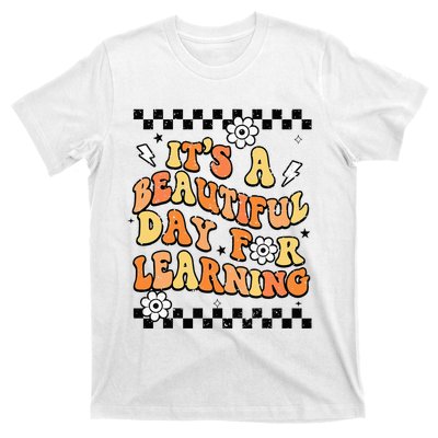 It's Beautiful Day For Learning Retro Teacher Students  T-Shirt