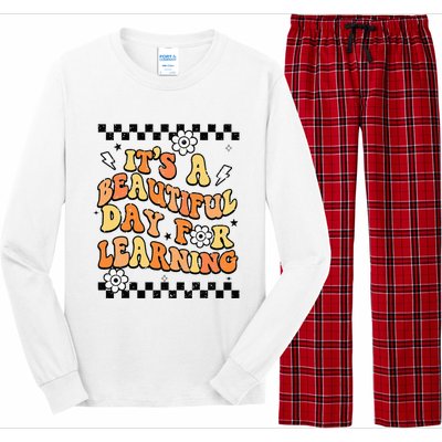 It's Beautiful Day For Learning Retro Teacher Students  Long Sleeve Pajama Set