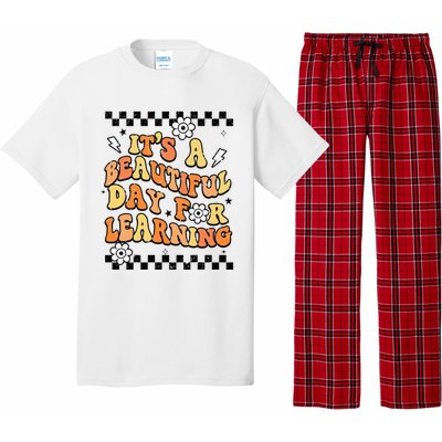 It's Beautiful Day For Learning Retro Teacher Students  Pajama Set