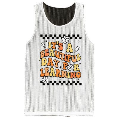 It's Beautiful Day For Learning Retro Teacher Students  Mesh Reversible Basketball Jersey Tank