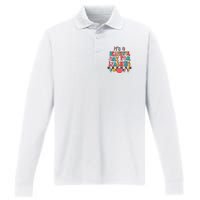 ItS Beautiful Day For Learning Retro Teacher Students Performance Long Sleeve Polo