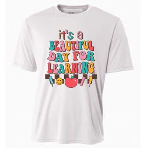 ItS Beautiful Day For Learning Retro Teacher Students Cooling Performance Crew T-Shirt