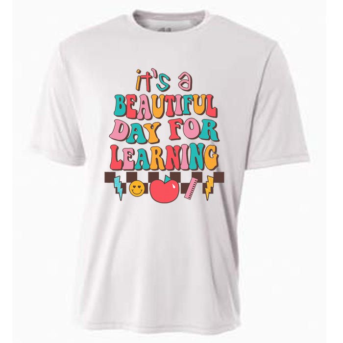 ItS Beautiful Day For Learning Retro Teacher Students Cooling Performance Crew T-Shirt