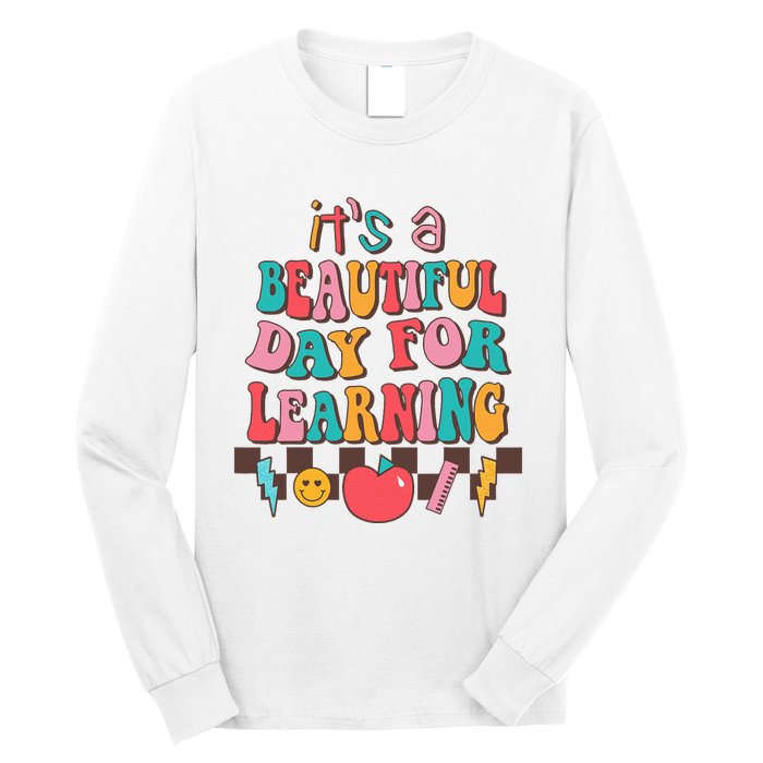 ItS Beautiful Day For Learning Retro Teacher Students Long Sleeve Shirt