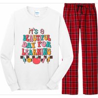 ItS Beautiful Day For Learning Retro Teacher Students Long Sleeve Pajama Set