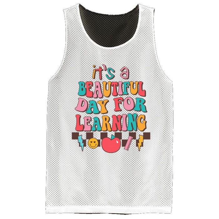 ItS Beautiful Day For Learning Retro Teacher Students Mesh Reversible Basketball Jersey Tank