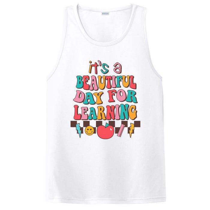 ItS Beautiful Day For Learning Retro Teacher Students PosiCharge Competitor Tank