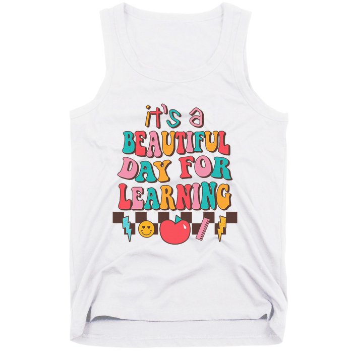 ItS Beautiful Day For Learning Retro Teacher Students Tank Top