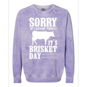 It's Brisket Day Grilling Barbecue Smoke Brisket Gift Colorblast Crewneck Sweatshirt