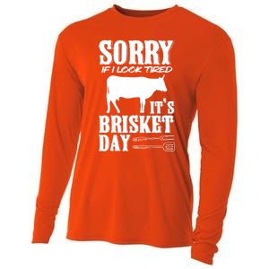 It's Brisket Day Grilling Barbecue Smoke Brisket Gift Cooling Performance Long Sleeve Crew