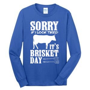 It's Brisket Day Grilling Barbecue Smoke Brisket Gift Tall Long Sleeve T-Shirt