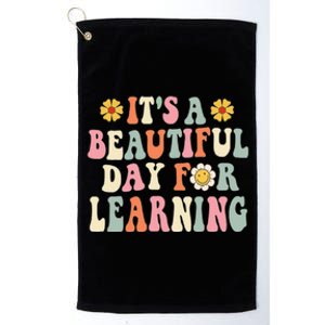 It's Beautiful Day For Learning Retro Teacher Students Women Cute Platinum Collection Golf Towel