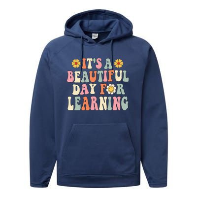 It's Beautiful Day For Learning Retro Teacher Students Women Cute Performance Fleece Hoodie