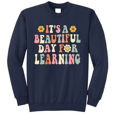 It's Beautiful Day For Learning Retro Teacher Students Women Cute Sweatshirt