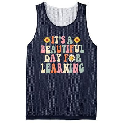 It's Beautiful Day For Learning Retro Teacher Students Women Cute Mesh Reversible Basketball Jersey Tank