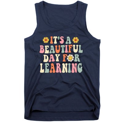 It's Beautiful Day For Learning Retro Teacher Students Women Cute Tank Top