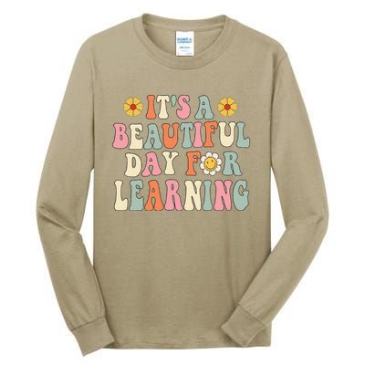 It's Beautiful Day For Learning Retro Teacher Students Women Cute Tall Long Sleeve T-Shirt