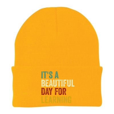 It's Beautiful Day For Learning Retro Teacher Students Women Day Knit Cap Winter Beanie