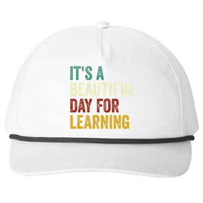 It's Beautiful Day For Learning Retro Teacher Students Women Day Snapback Five-Panel Rope Hat