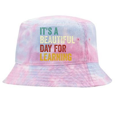 It's Beautiful Day For Learning Retro Teacher Students Women Day Tie-Dyed Bucket Hat