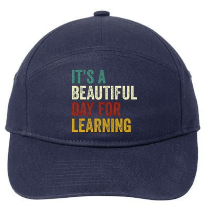 It's Beautiful Day For Learning Retro Teacher Students Women Day 7-Panel Snapback Hat