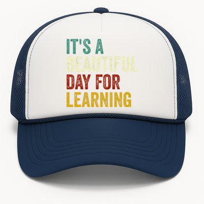 It's Beautiful Day For Learning Retro Teacher Students Women Day Trucker Hat