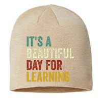 It's Beautiful Day For Learning Retro Teacher Students Women Day Sustainable Beanie