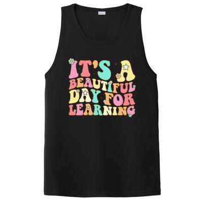 It's Beautiful Day For Learning Retro Teacher Students Women Funny PosiCharge Competitor Tank