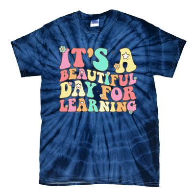 It's Beautiful Day For Learning Retro Teacher Students Women Funny Tie-Dye T-Shirt