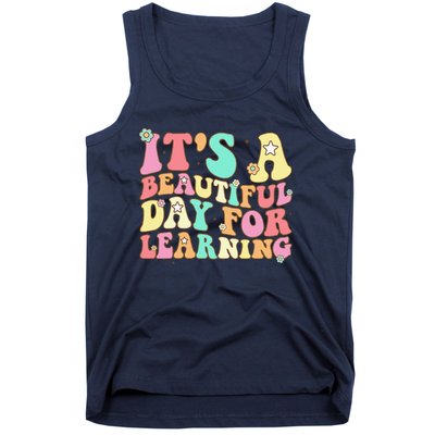 It's Beautiful Day For Learning Retro Teacher Students Women Funny Tank Top