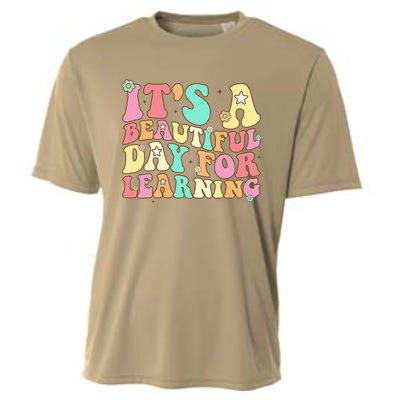 It's Beautiful Day For Learning Retro Teacher Students Women Funny Cooling Performance Crew T-Shirt