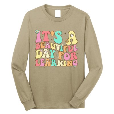 It's Beautiful Day For Learning Retro Teacher Students Women Funny Long Sleeve Shirt