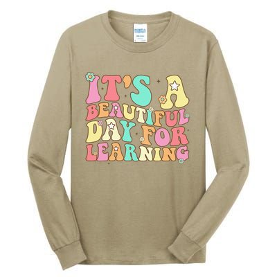 It's Beautiful Day For Learning Retro Teacher Students Women Funny Tall Long Sleeve T-Shirt