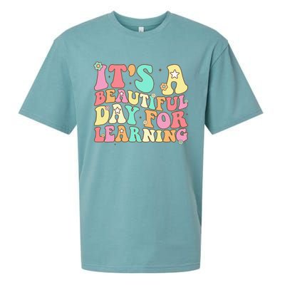 It's Beautiful Day For Learning Retro Teacher Students Women Funny Sueded Cloud Jersey T-Shirt