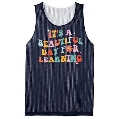 It's Beautiful Day For Learning Retro Teacher Students Women Love Mesh Reversible Basketball Jersey Tank