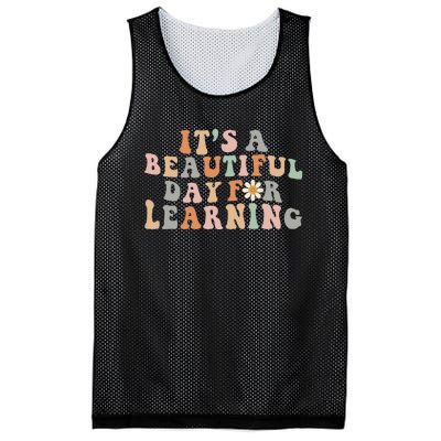 It's Beautiful Day For Learning Retro Teacher Students Mesh Reversible Basketball Jersey Tank