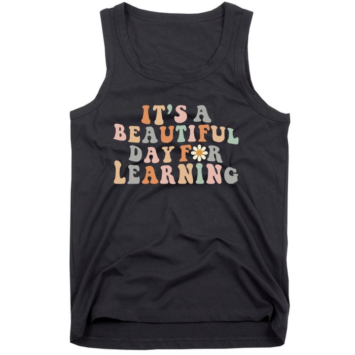 It's Beautiful Day For Learning Retro Teacher Students Tank Top