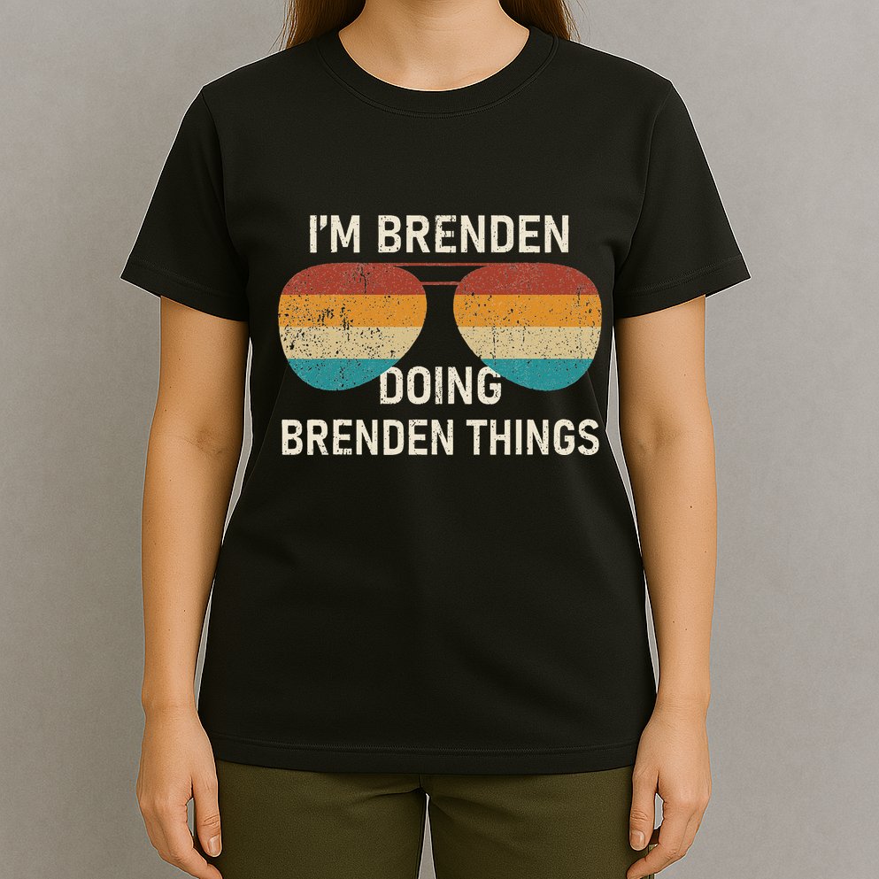 IM Brenden Doing Brenden Things Retro Sunglass Personalized T-Shirt