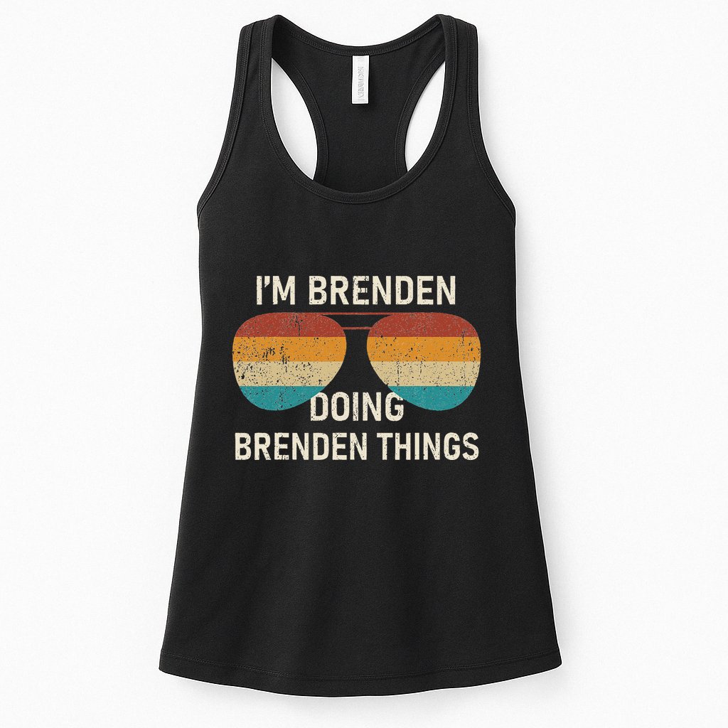 IM Brenden Doing Brenden Things Retro Sunglass Personalized Womens Tank Top