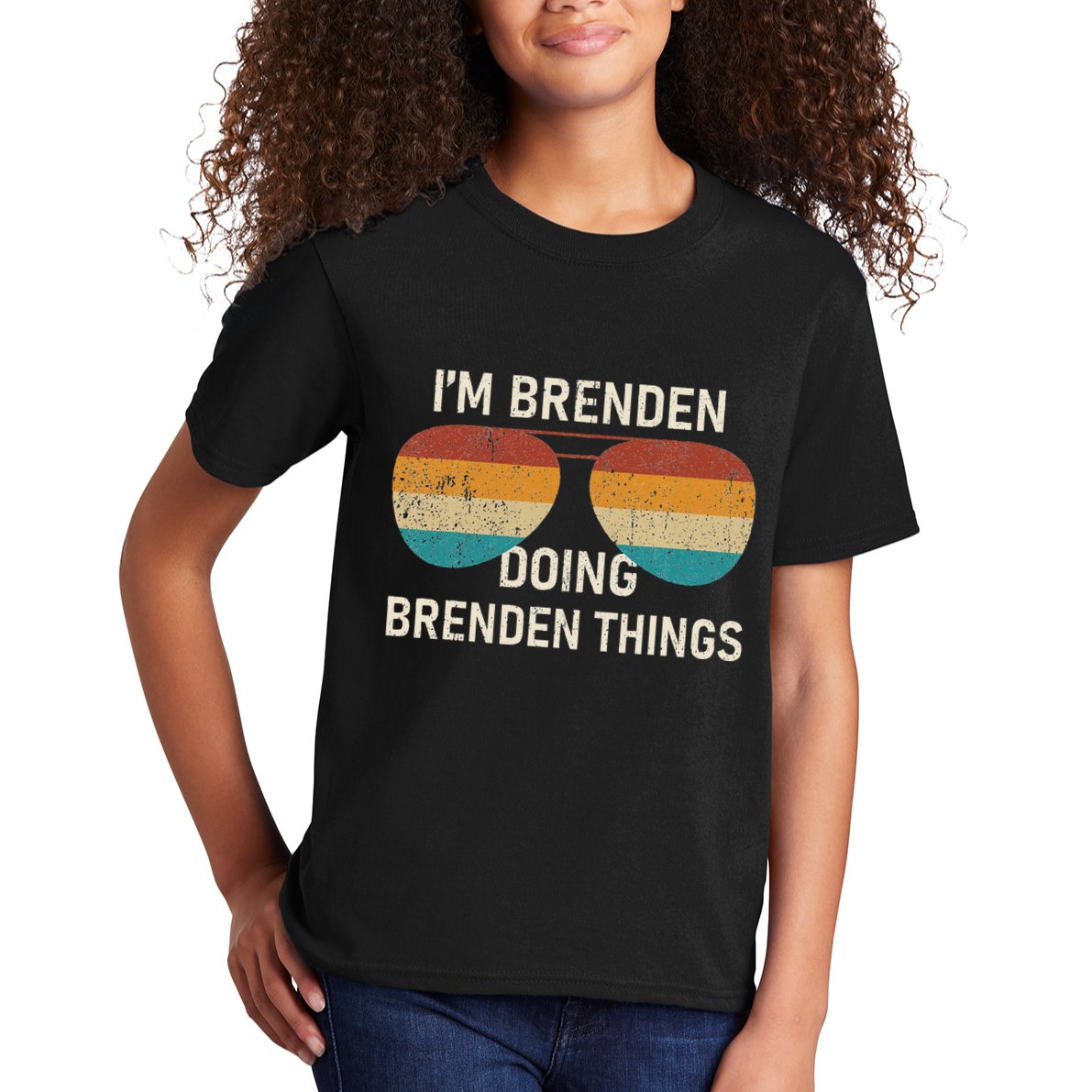 IM Brenden Doing Brenden Things Retro Sunglass Personalized Kids T-Shirt