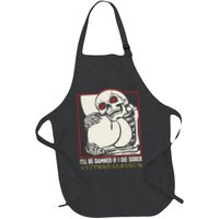 ILl Be Damned If I Die Sober Japanese Funny Skeleton Apron