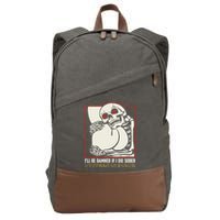 ILl Be Damned If I Die Sober Japanese Funny Skeleton Cotton Canvas Backpack
