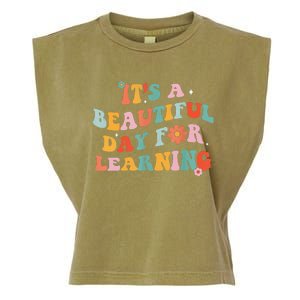 It's Beautiful Day For Learning Retro Teacher Students Women Garment-Dyed Women's Muscle Tee