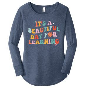 It's Beautiful Day For Learning Retro Teacher Students Women Women's Perfect Tri Tunic Long Sleeve Shirt